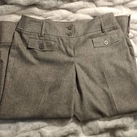 LOFT Wool-blend Button-Detail Straightleg Crops - Picture 3 of 4